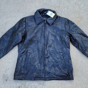 Vtg PB Basics Quilted Leather Jacket